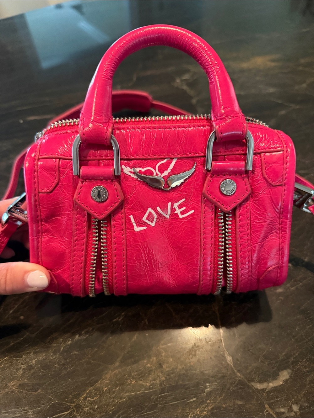 Zadig & Voltaire Hot Pink Mini Leather Top-Handle Bag